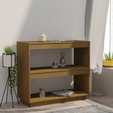 Book Cabinet Honey Brown 80x35x71 cm Solid Pinewood - Side View
