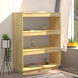 Book Cabinet/Room Divider 80x35x103 cm Solid Pinewood - Side View