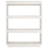 Book Cabinet/Room Divider White 80x35x103 cm Solid Pinewood - 45-Degree Angle