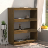 Book Cabinet/Room Divider Honey Brown 80x35x103 cm Solid Pinewood - Side View