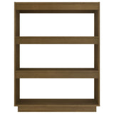 Book Cabinet/Room Divider Honey Brown 80x35x103 cm Solid Pinewood - 45-Degree Angle