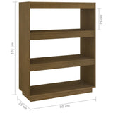 Book Cabinet/Room Divider Honey Brown 80x35x103 cm Solid Pinewood - Low Angle