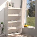 Book Cabinet/Room Divider White 80x35x135 cm Solid Pinewood - Side View