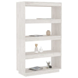 Book Cabinet/Room Divider White 80x35x135 cm Solid Pinewood - Top-Down View