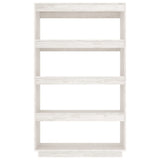 Book Cabinet/Room Divider White 80x35x135 cm Solid Pinewood - 45-Degree Angle