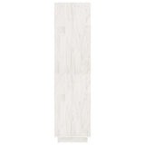 Book Cabinet/Room Divider White 80x35x135 cm Solid Pinewood - Rear View