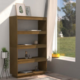 Book Cabinet/Room Divider Honey Brown 80x35x135 cm Solid Pinewood - Side View