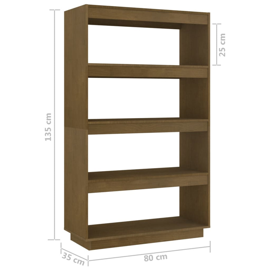 Book Cabinet/Room Divider Honey Brown 80x35x135 cm