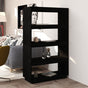 Book Cabinet/Room Divider Black 80x35x135 cm Solid Pinewood