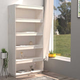Book Cabinet/Room Divider White 80x35x167 cm Solid Pinewood - Side View