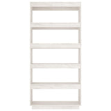 Book Cabinet/Room Divider White 80x35x167 cm Solid Pinewood - 45-Degree Angle