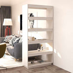 Book Cabinet/Room Divider White 80x35x167 cm Solid Pinewood