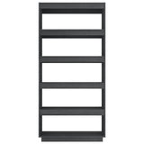 Book Cabinet/Room Divider Grey 80x35x167 cm Solid Pinewood - 45-Degree Angle