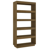 Book Cabinet/Room Divider Honey Brown 80x35x167 cm Solid Pinewood - Front View