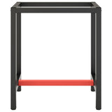 Work Bench Frame Matte Black and Matte Red 70x50x79 cm Metal