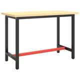 Work Bench Frame Matte Black and Matte Red 110x50x79 cm Metal - Front View