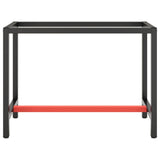 Work Bench Frame Matte Black and Matte Red 110x50x79 cm Metal