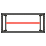Work Bench Frame Matte Black and Matte Red 110x50x79 cm Metal