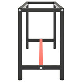 Work Bench Frame Matte Black and Matte Red 140x50x79 cm Metal