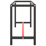 Work Bench Frame Matte Black and Matte Red 140x50x79 cm Metal