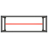 Work Bench Frame Matte Black and Matte Red 140x50x79 cm Metal