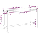 Work Bench Frame Matte Black and Matte Red 140x50x79 cm Metal - Low Angle