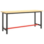 Work Bench Frame Matte Black and Matte Red 170x50x79 cm Metal