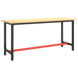 Work Bench Frame Matte Black and Matte Red 170x50x79 cm Metal - Front View