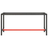 Work Bench Frame Matte Black and Matte Red 170x50x79 cm Metal