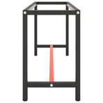 Work Bench Frame Matte Black and Matte Red 170x50x79 cm Metal