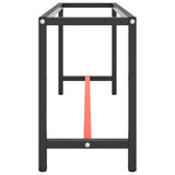 Work Bench Frame Matte Black and Matte Red 170x50x79 cm Metal - Top-Down View