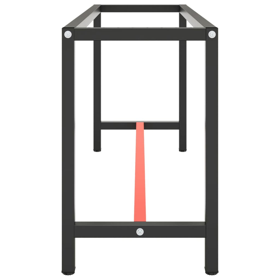 Work Bench Frame Matte Black and Matte Red 170x50x79 cm Metal