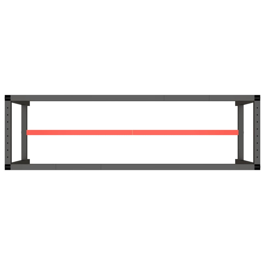 Work Bench Frame Matte Black and Matte Red 170x50x79 cm Metal