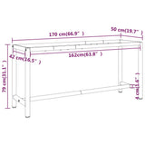 Work Bench Frame Matte Black and Matte Red 170x50x79 cm Metal - Low Angle