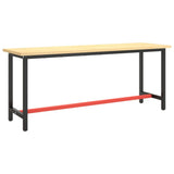 Work Bench Frame Matte Black and Matte Red 190x50x79 cm Metal - Front View