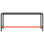 Work Bench Frame Matte Black and Matte Red 190x50x79 cm Metal