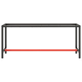 Work Bench Frame Matte Black and Matte Red 190x50x79 cm Metal - Side View