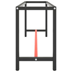 Work Bench Frame Matte Black and Matte Red 190x50x79 cm Metal