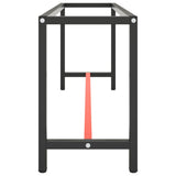 Work Bench Frame Matte Black and Matte Red 190x50x79 cm Metal - Top-Down View