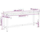 Work Bench Frame Matte Black and Matte Red 190x50x79 cm Metal - Low Angle