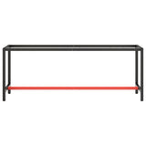 Work Bench Frame Matte Black and Matte Red 210x50x79 cm Metal - Side View