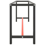 Work Bench Frame Matte Black and Matte Red 210x50x79 cm Metal - Top-Down View