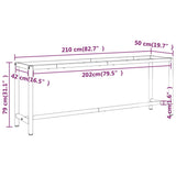 Work Bench Frame Matte Black and Matte Red 210x50x79 cm Metal - Low Angle