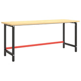 Work Bench Frame Matte Black and Matte Red 180x57x79 cm Metal