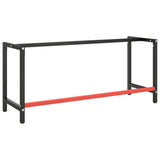 Work Bench Frame Matte Black and Matte Red 180x57x79 cm Metal