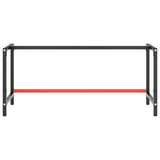 Work Bench Frame Matte Black and Matte Red 180x57x79 cm Metal