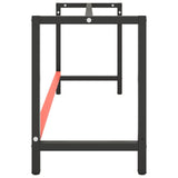 Work Bench Frame Matte Black and Matte Red 180x57x79 cm Metal - 45-Degree Angle