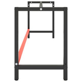 Work Bench Frame Matte Black and Matte Red 220x57x79 cm Metal - 45-Degree Angle