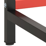 Work Bench Frame Matte Black and Matte Red 220x57x79 cm Metal - Low Angle