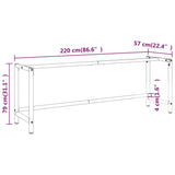 Work Bench Frame Matte Black and Matte Red 220x57x79 cm Metal - Extra Image